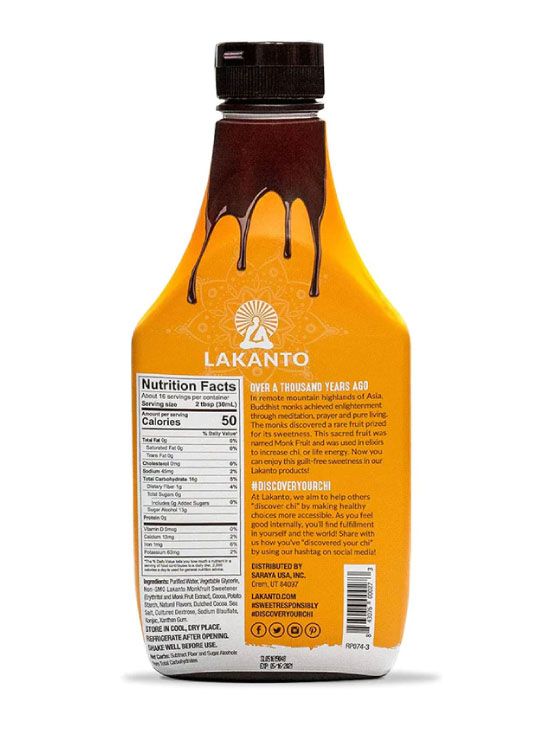 Lakanto Chocolate Syrup Back