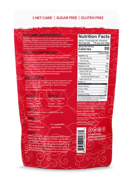 Lakanto Pancake & Baking Mix Back