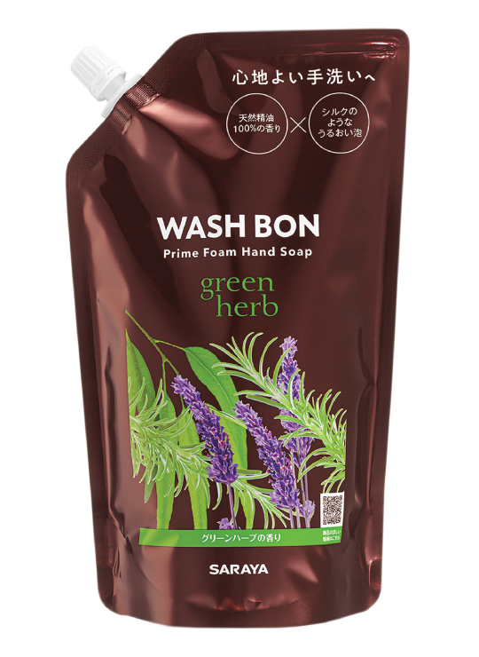 Wash Bon Prime Foam Hand Soap Green Herb Refill 500mL