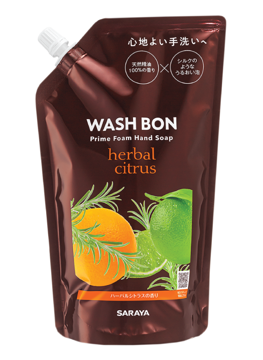 Wash Bon Prime Foam Hand Soap Herbal Citrus Refill 500mL